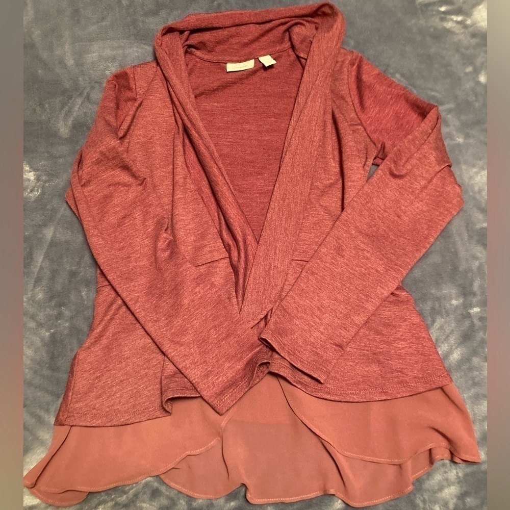 LOGO Lounge Women’s XS French Terry Peplum Cardigan